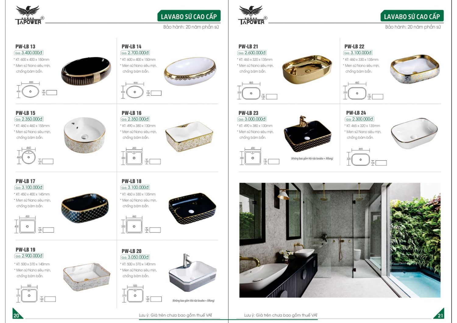 Thiết bị vệ sinh TAPOWER Catalogue và Bảng giá mới nhất /Page 11